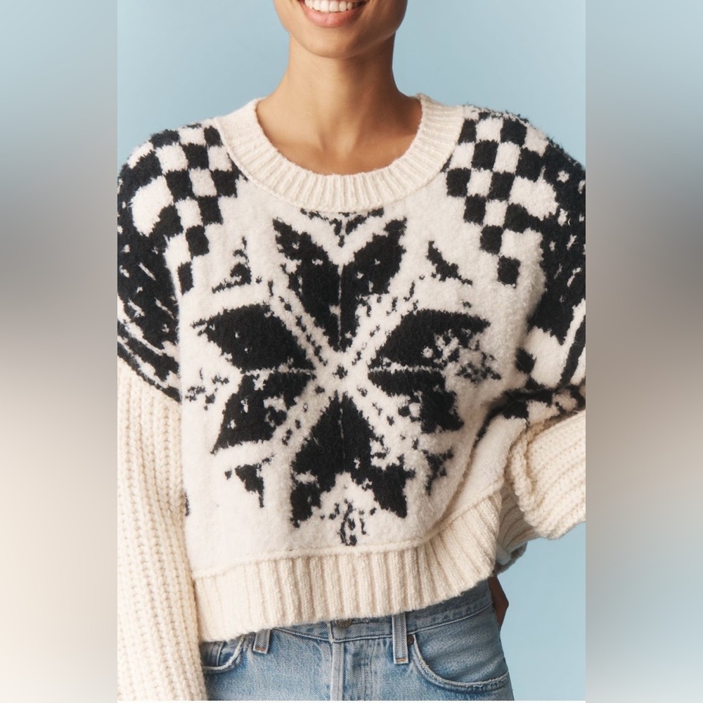 ▪️NWT Anthropologie Pilcro Crew-Neck Nordic Jumper